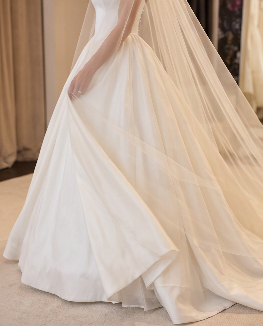 Classic Satin Ball Gown Wedding Dress