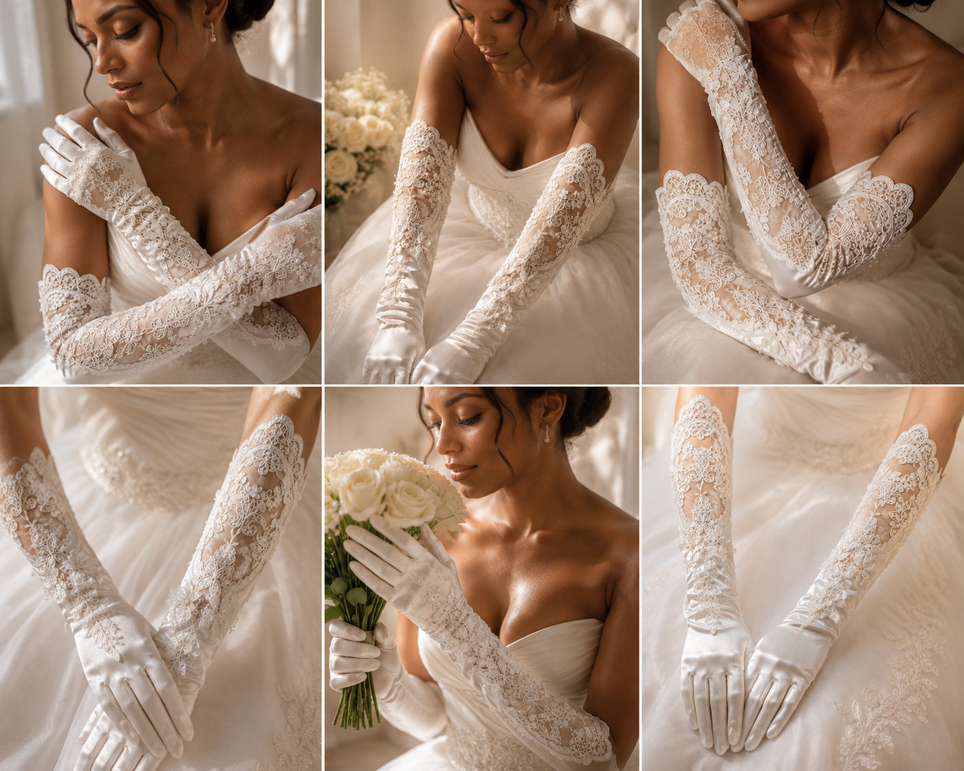 The Amara Lace Bridal Gloves