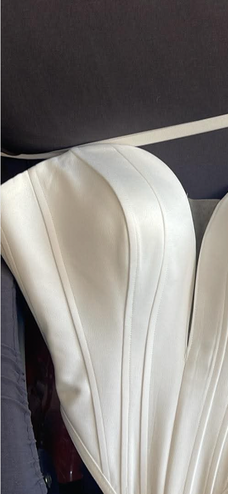 White satin corset