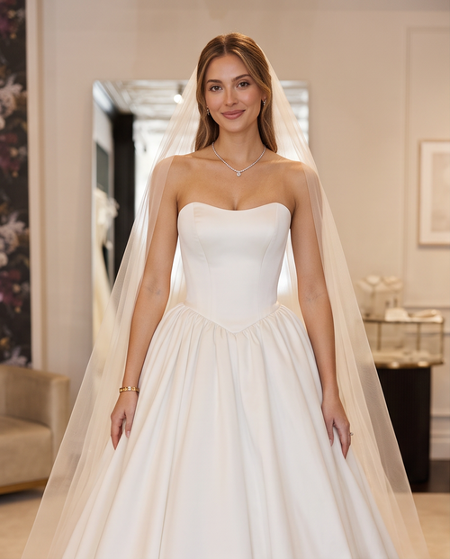 Classic Satin Ball Gown Wedding Dress