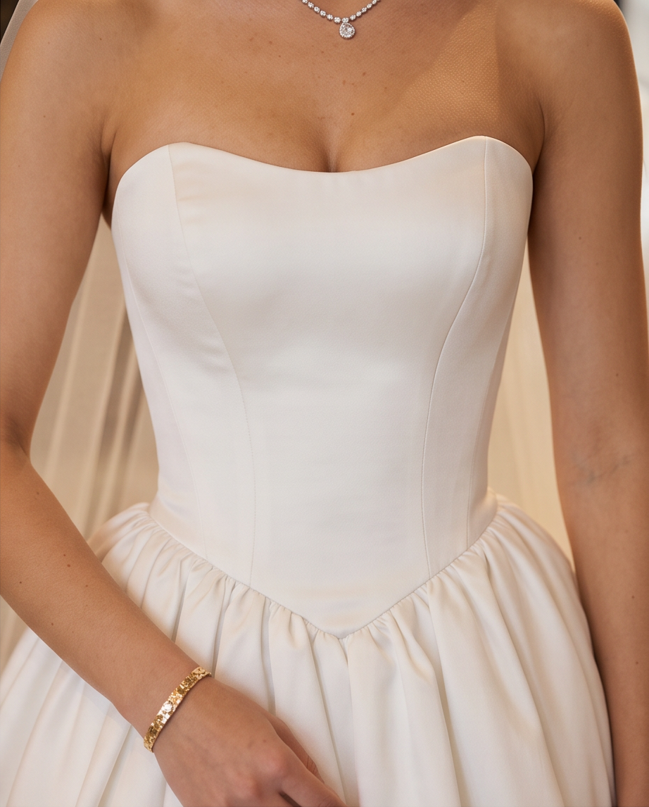 Classic Satin Ball Gown Wedding Dress