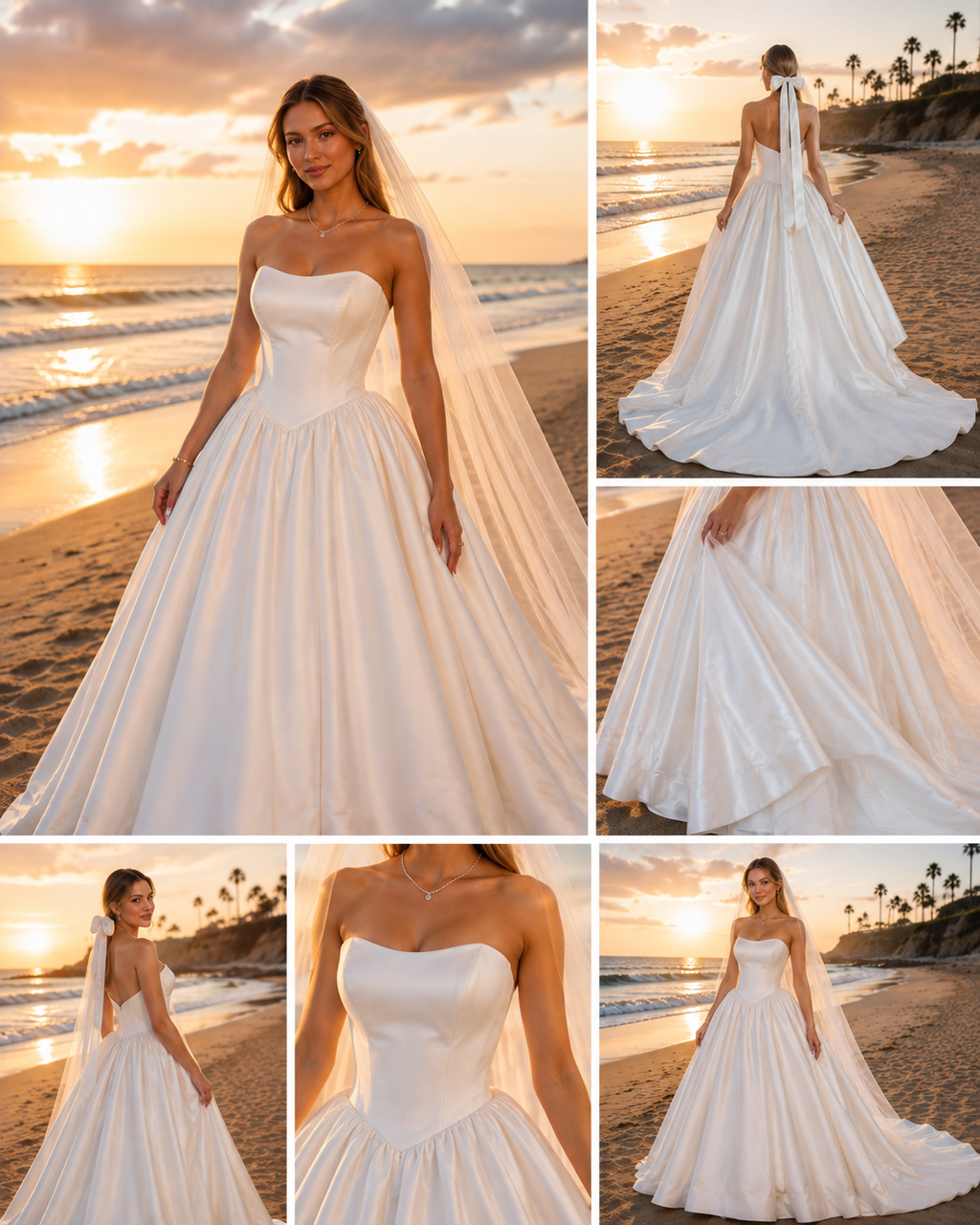 Classic Satin Ball Gown Wedding Dress