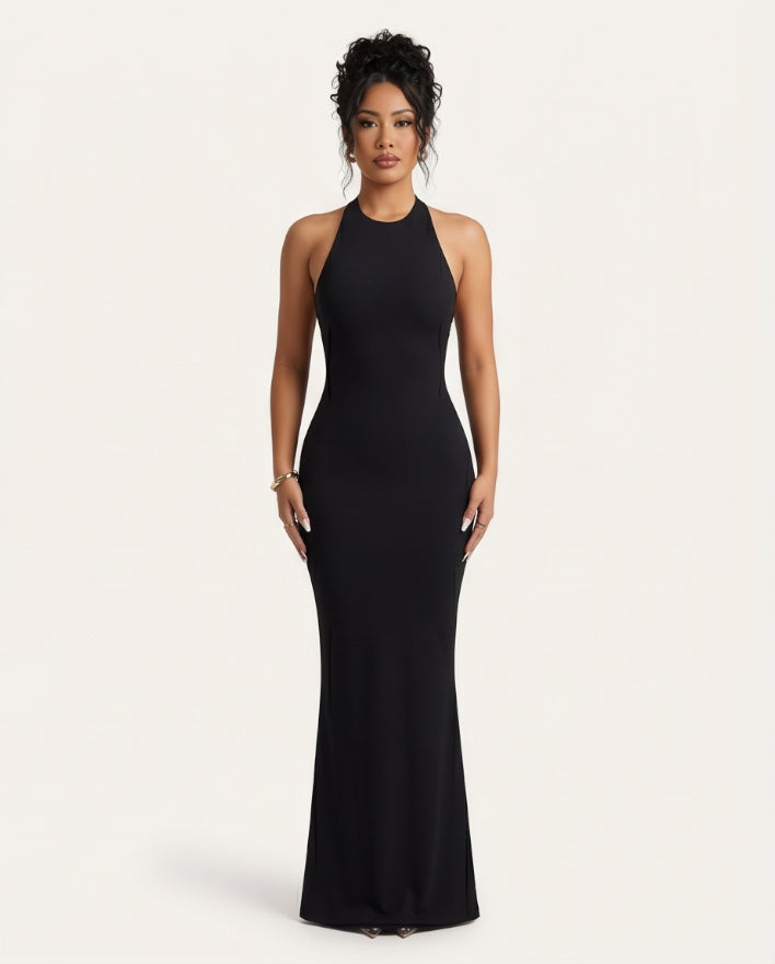 Midnight Muse Halter Maxi Dress
