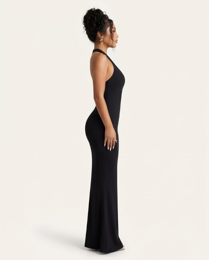 Midnight Muse Halter Maxi Dress