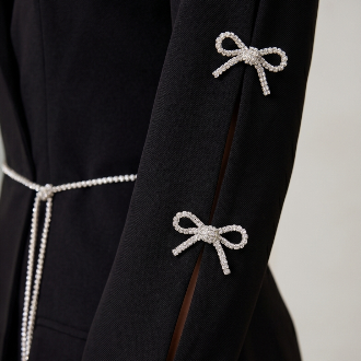 Elegant Bow Detail Blazer Dress