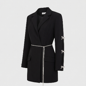 Elegant Bow Detail Blazer Dress