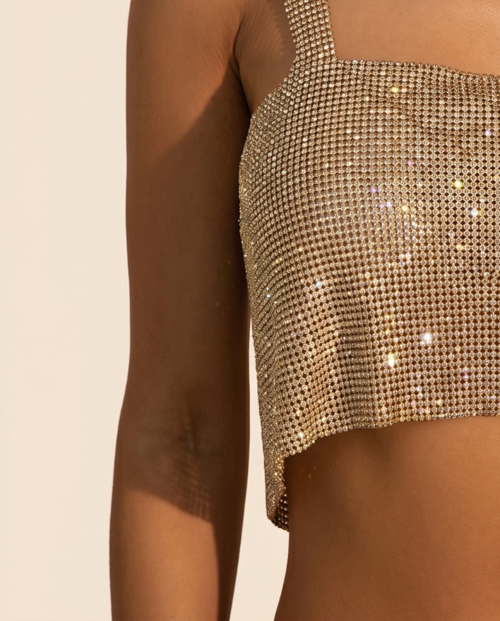 Crystal Glow Rhinestone Top