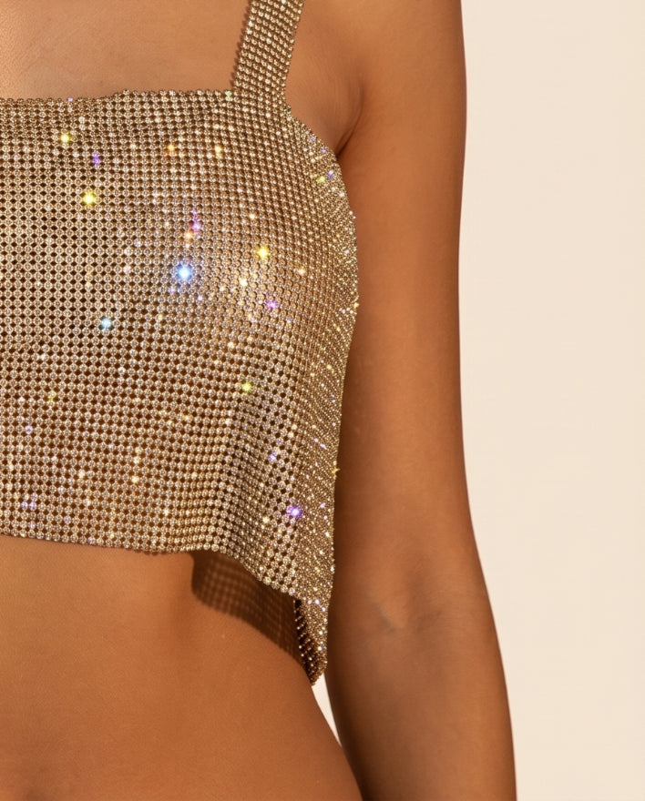 Crystal Glow Rhinestone Top