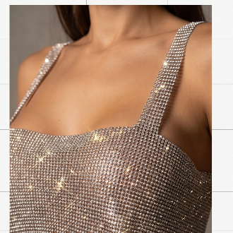 Silver shine crop top