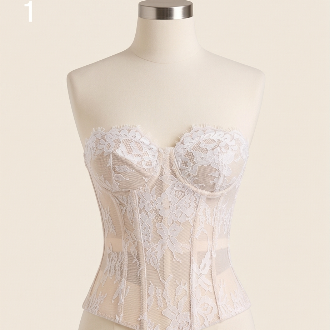 Champagne Lace Corset: Sculpting Floral Embroidery, Boned Silhouette, Timeless Feminine Style